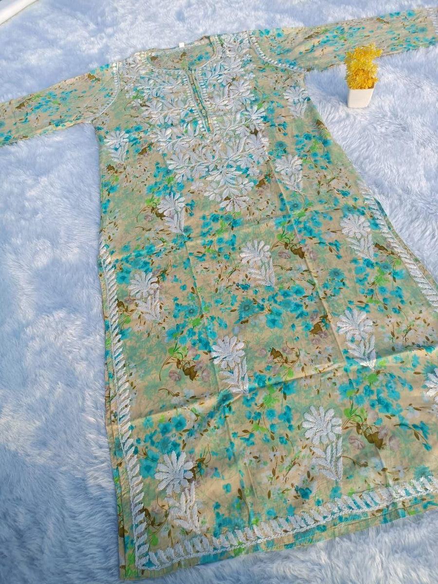 Sonu Kakkar Styled Mulmul Chikankari Kurta