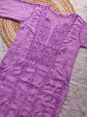 Diva Dyed Chikankari Long Kurta