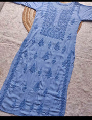 Diva Dyed Chikankari Long Kurta