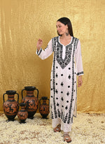 Load image into Gallery viewer, Pratha 3D Chikankari Muslin Kurta-The Lucknowi Chikan
