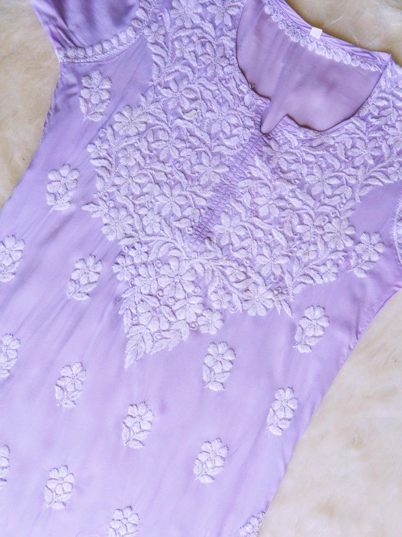 Najuk Modal Chikankari Straight Kurti