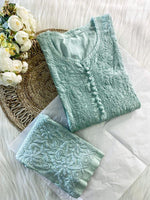 Load image into Gallery viewer, Isha Crochet Dobi Chikankari Co-Ord Set
