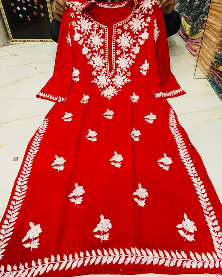 Saba Rose Modal Chikankari Long Kurta