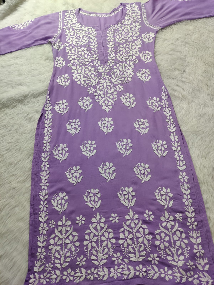 Mausam Modal Chikankari Straight Kurti