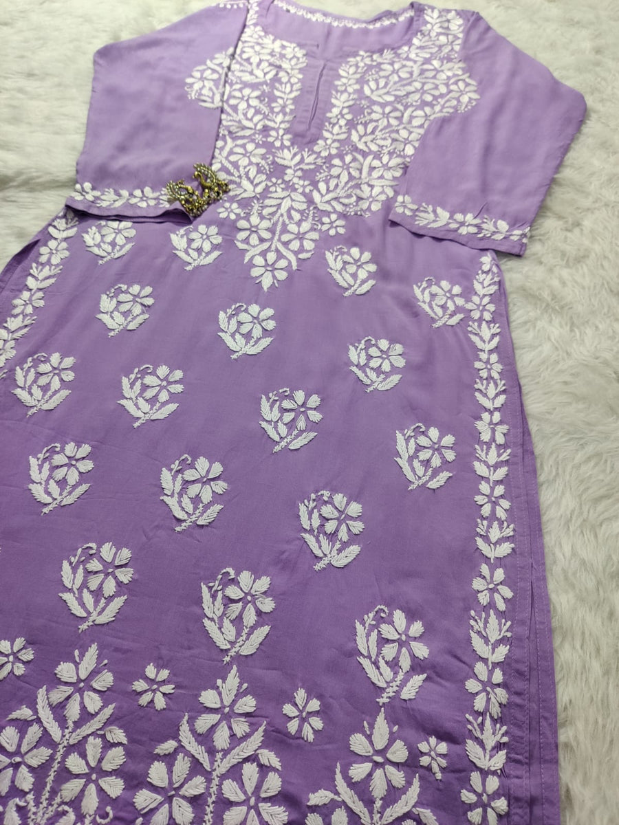 Mausam Modal Chikankari Straight Kurti