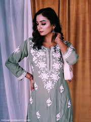 Saba Rose Modal Chikankari Long Kurta