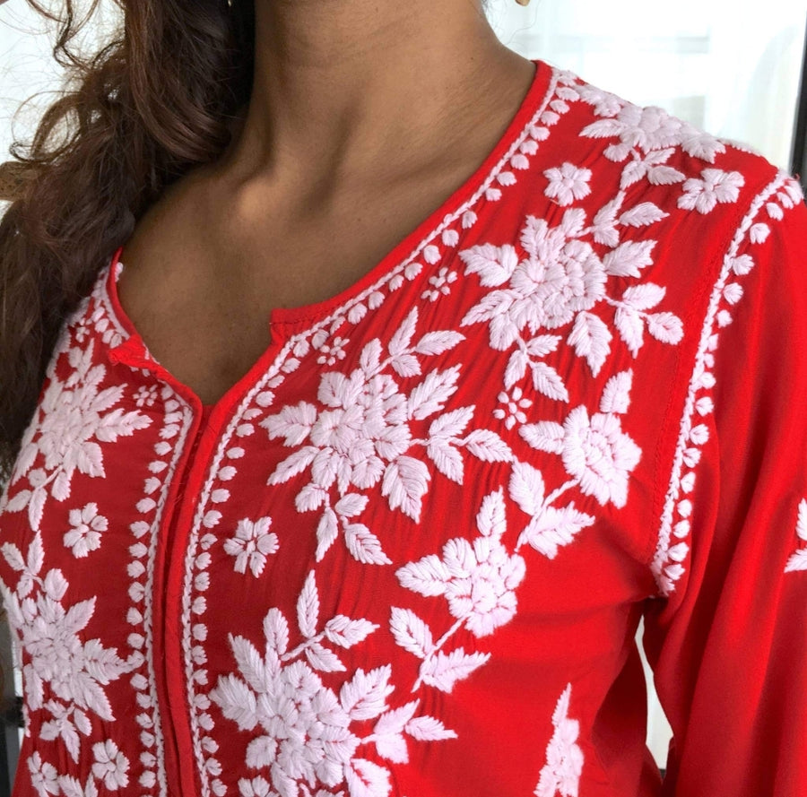 Saba Rose Modal Chikankari Long Kurta