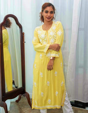 Saba Rose Modal Chikankari Long Kurta