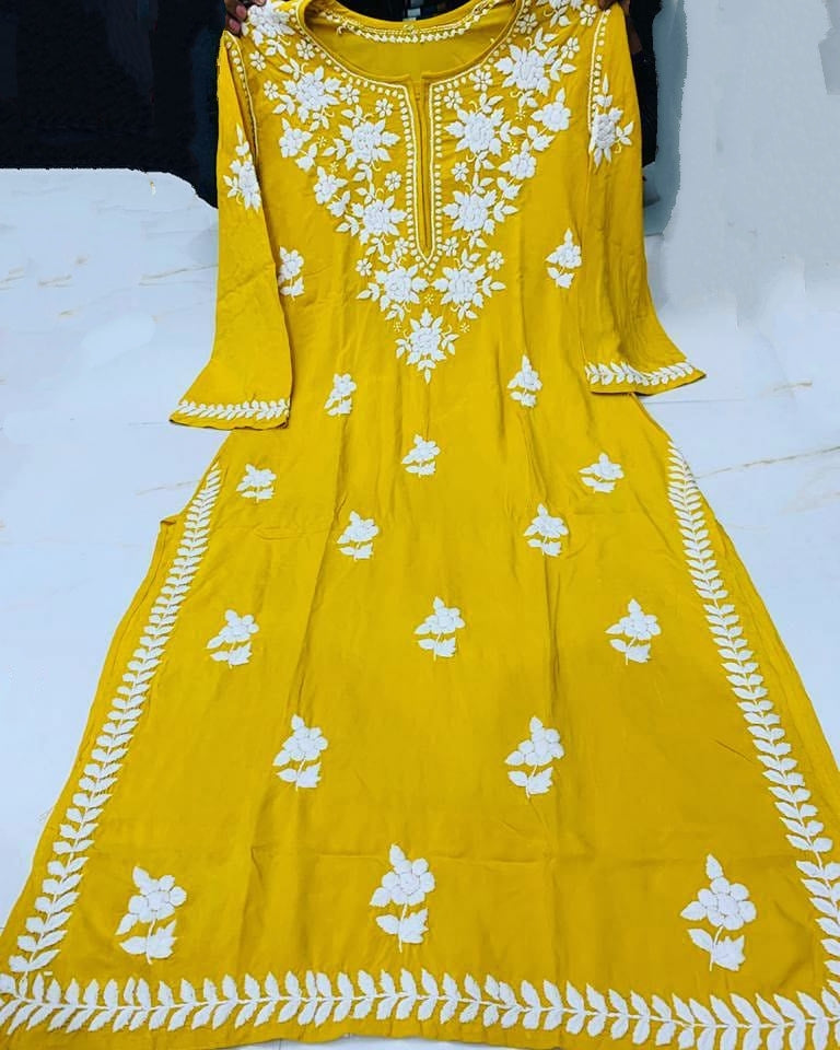 Saba Rose Modal Chikankari Long Kurta