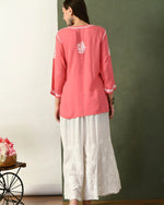 Load image into Gallery viewer, Jiva Rayon Short Chikankari Kurti - The Lucknowi Chikan 