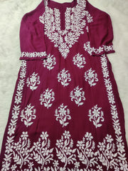 Mausam Modal Chikankari Straight Kurti