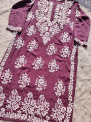 Mausam Modal Chikankari Straight Kurti