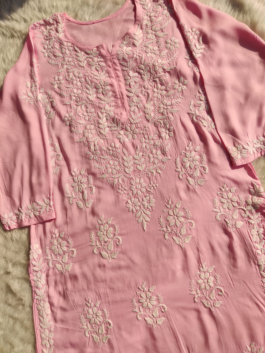 Mausam Modal Chikankari Straight Kurti