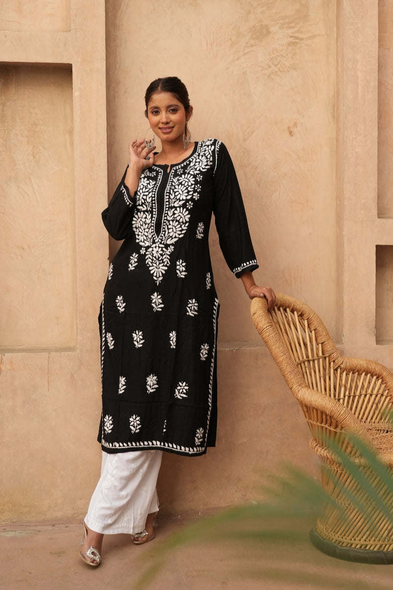 Chikankari Long Kurtas The Lucknowi Chikan