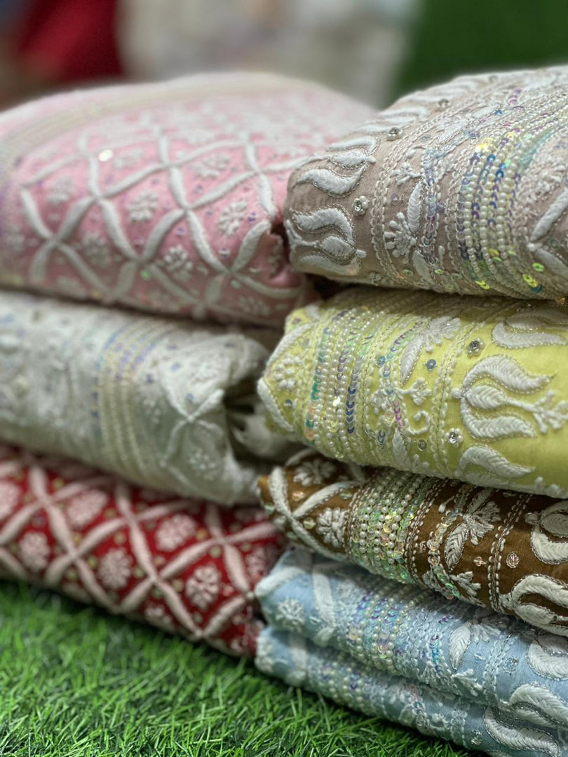 Kehkasha Premium Chanderi Silk Saree - The Lucknowi Chikan 