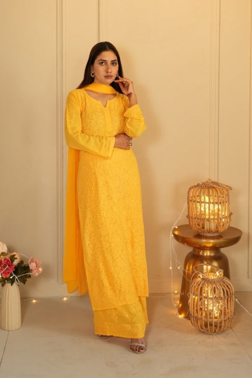 Nagma Premium Chikankari Mukaish Viscose Set