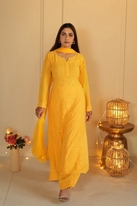 Nagma Premium Chikankari Mukaish Viscose Set