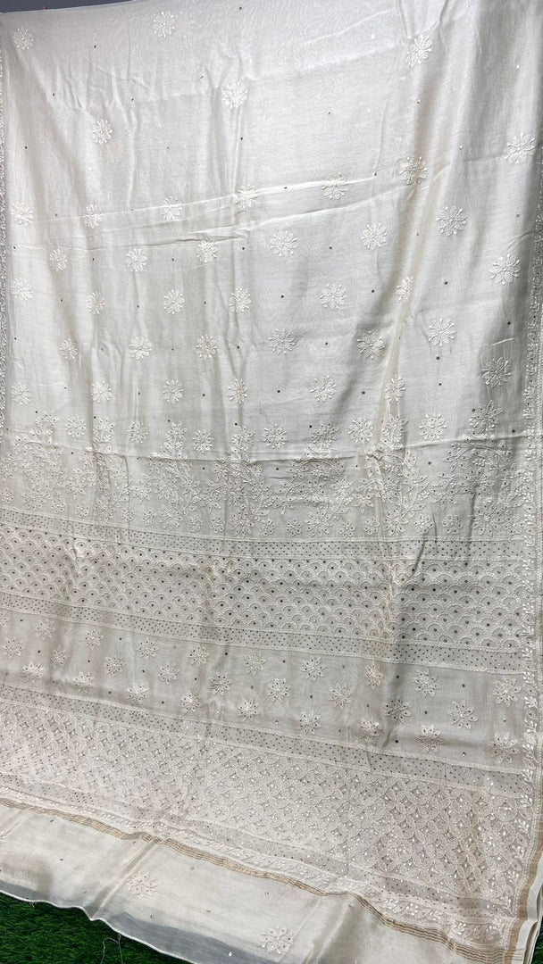 Madhuri Chanderi Silk Mukaish Saree.