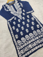 Load image into Gallery viewer, Bela Modal Chikankari Long Kurta