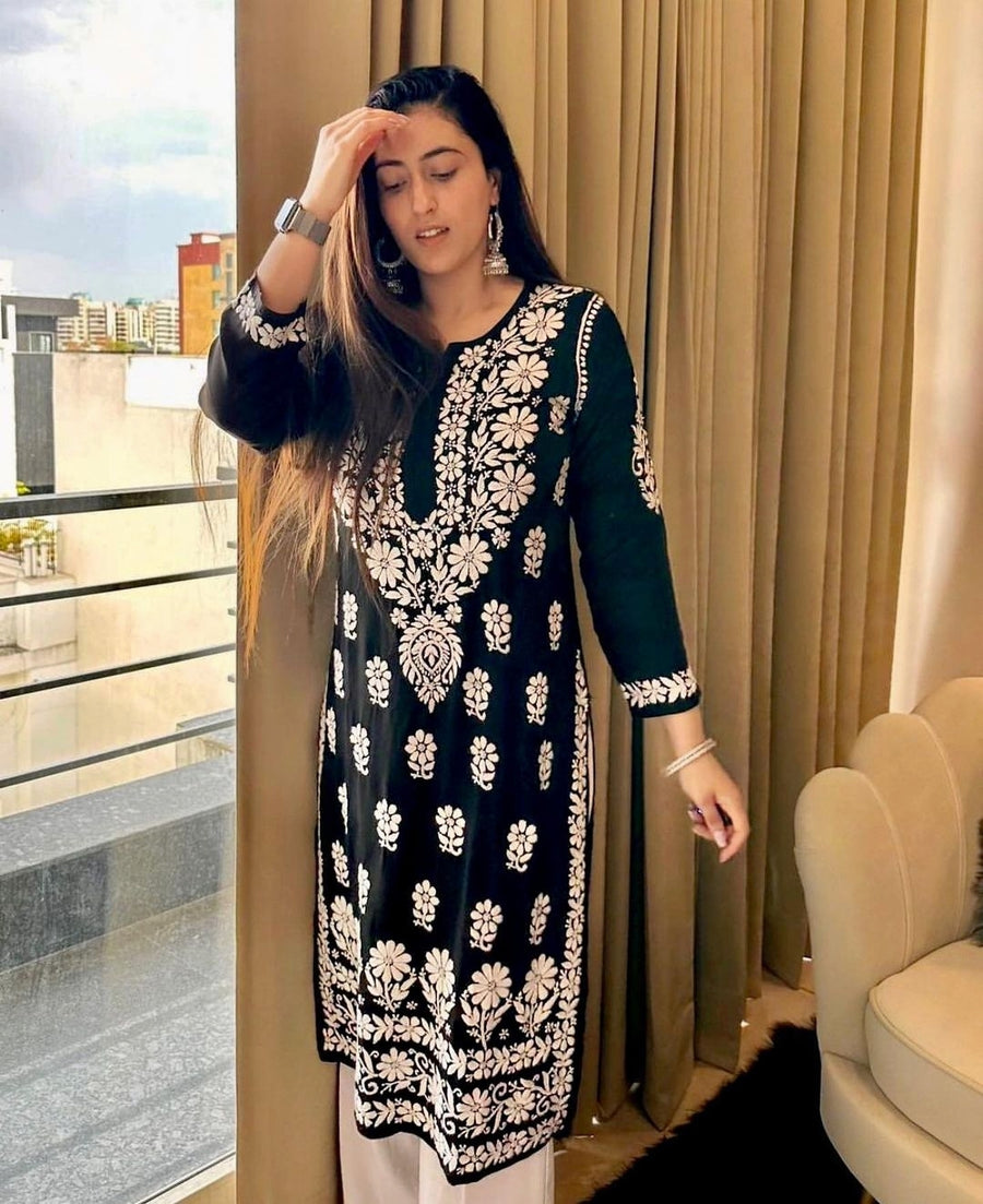 Bela Premium Modal Chikankari Long Kurti