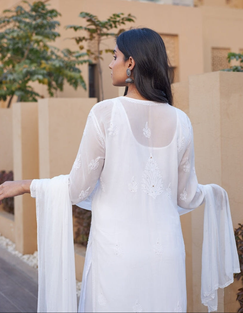 Nagma Premium Chikankari Mukaish Viscose Set