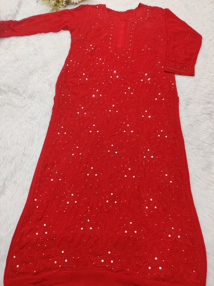 Nargis Viscose Mukaish Chikankari Kurti