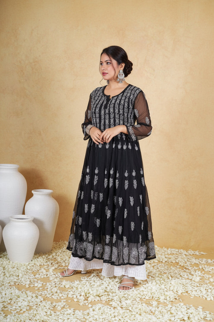 Premika Flared 56 Kali Anarkali Dress Grey / XL Premika Flared 56 Kali Anarkali Dress Grey / XL