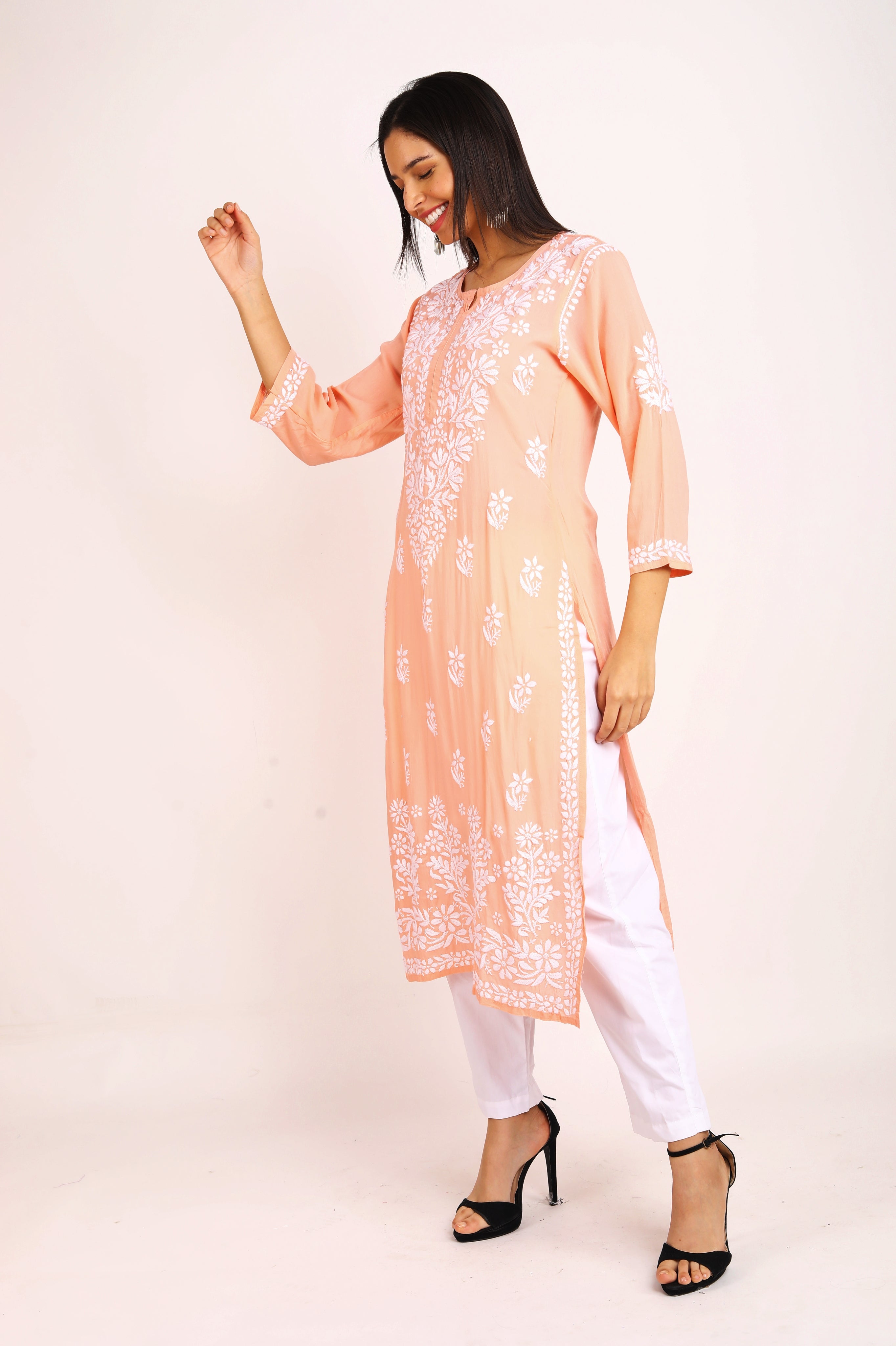 Hania Modal Chikankari Long Kurta