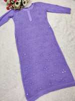 Load image into Gallery viewer, Nargis Viscose Mukaish Chikankari Kurti

