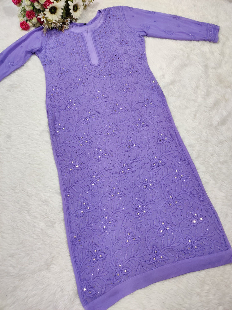 Nargis Viscose Mukaish Chikankari Kurti