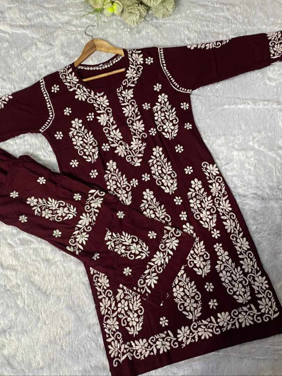 Mohini Modal Chikankari Kurti Set