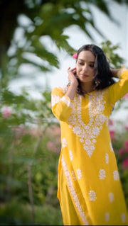 Surbala Modal Chikankari Kurti Set