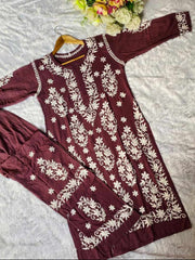 Mohini Modal Chikankari Kurti Set