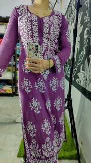 Mausam Modal Chikankari Straight Kurti