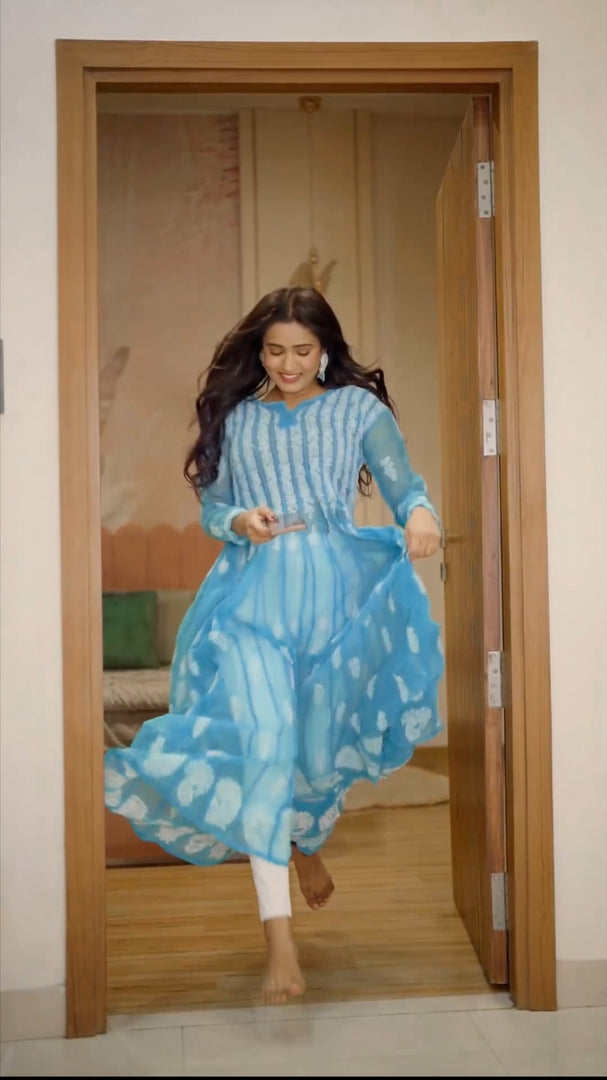 Premika Flared 56 Kali Anarkali Dress Grey / XL Premika Flared 56 Kali Anarkali Dress Grey / XL