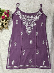 Anushka Noodle Chikankari Kurti Plum