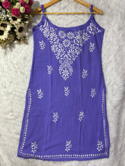 Anushka Noodle Chikankari Kurti Lavender