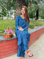 Sona Chanderi Chikan Kurti Set