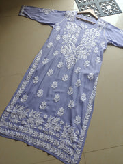 Dhunki Modal Chikankari Straight Kurta