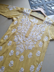 Dhunki Modal Chikankari Straight Kurta