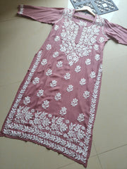 Dhunki Modal Chikankari Straight Kurta