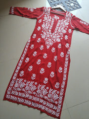 Dhunki Modal Chikankari Straight Kurta