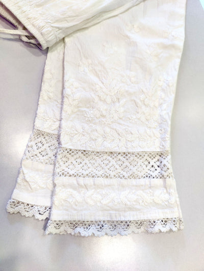 White Lace Chikankari Kurti
