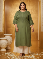 Load image into Gallery viewer, Ada Rayon Premium Chikankari Rayon Kurti