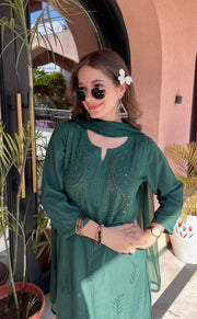 Kalira Rayon Mukaish Chikankari Kurti Set