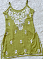 Load image into Gallery viewer, Boho Strappy Sleeveless Chikankari Kurti
