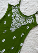 Load image into Gallery viewer, Boho Strappy Sleeveless Chikankari Kurti
