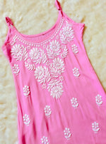 Load image into Gallery viewer, Boho Strappy Sleeveless Chikankari Kurti
