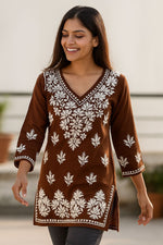 Load image into Gallery viewer, Ayesha Premium Chikankari Short Kurti
