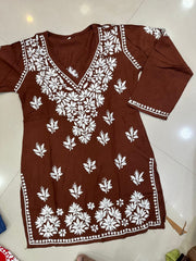 Ayesha Premium Chikankari Short Kurti